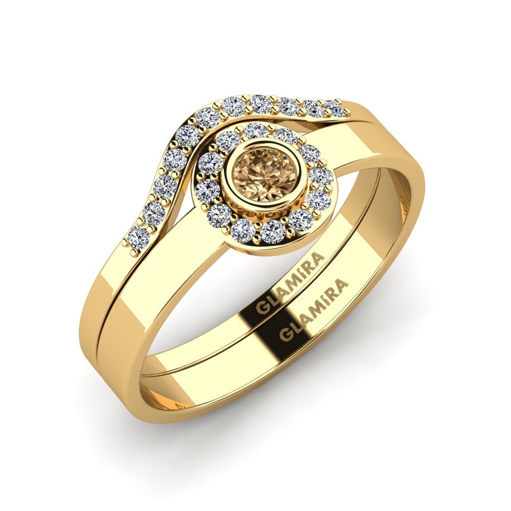 Brown Diamond Stackable Ring Siorgr Set