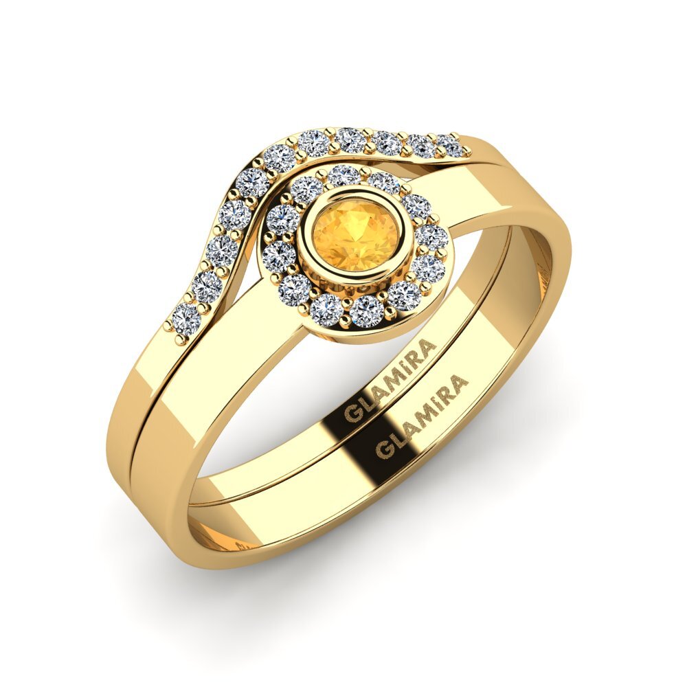 Citrine Stackable Ring Siorgr Set