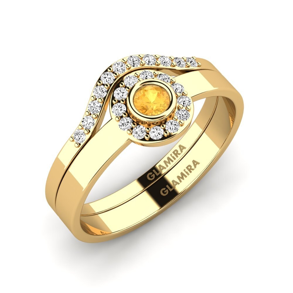 Citrine Stackable Ring Siorgr Set