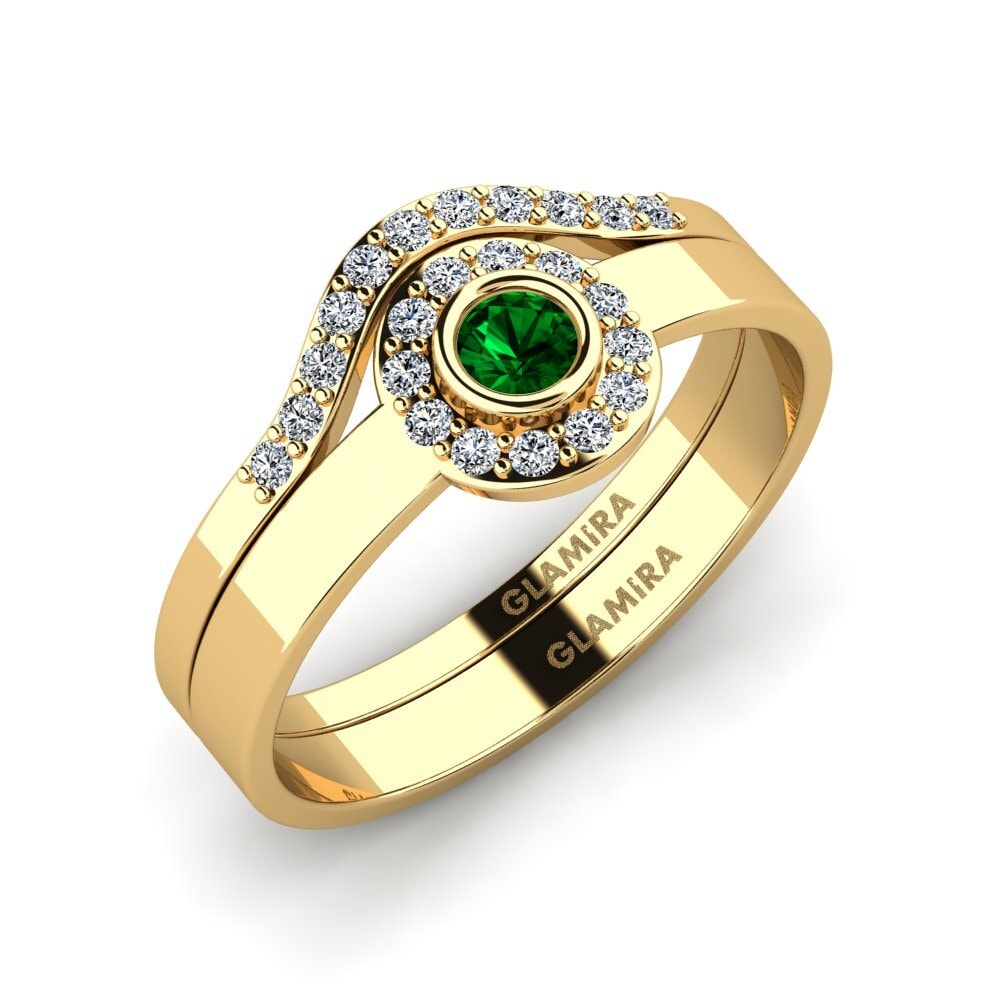 Green Zirconia Stackable Ring Siorgr Set
