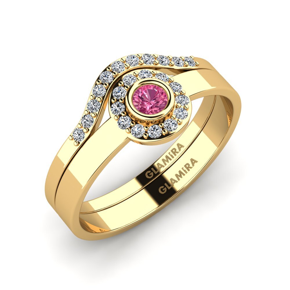 Pink Tourmaline Stackable Ring Siorgr Set