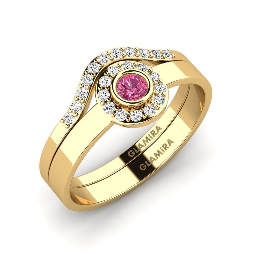 Tourmaline Rose Anneau empilable Siorgr Set