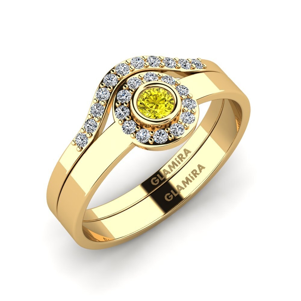 Yellow Diamond Stackable Ring Siorgr Set