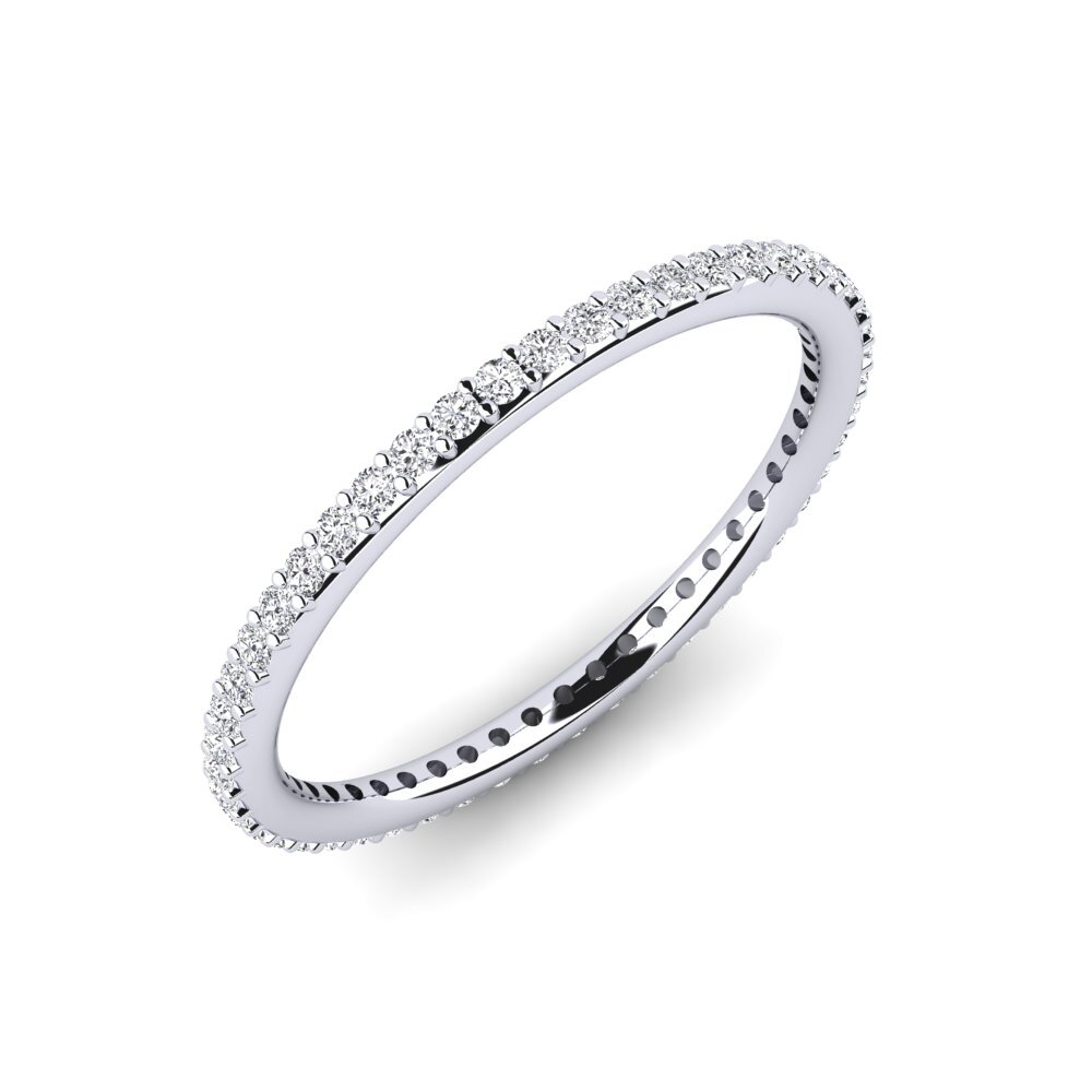 Oro Bianco 750 Diamante anello impilabile Soya - C