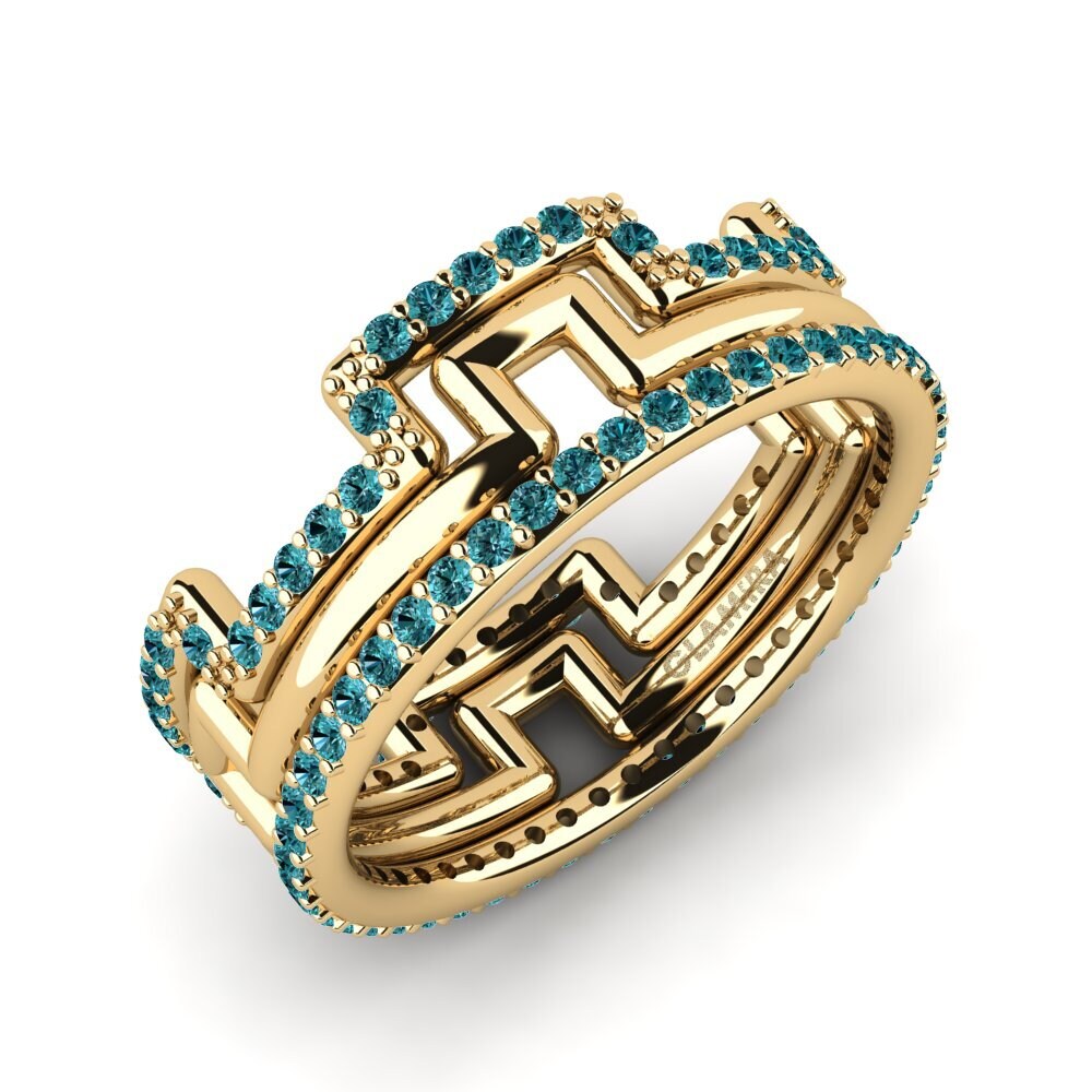 Blauer Diamant Stapelbarer Ring Soya Set