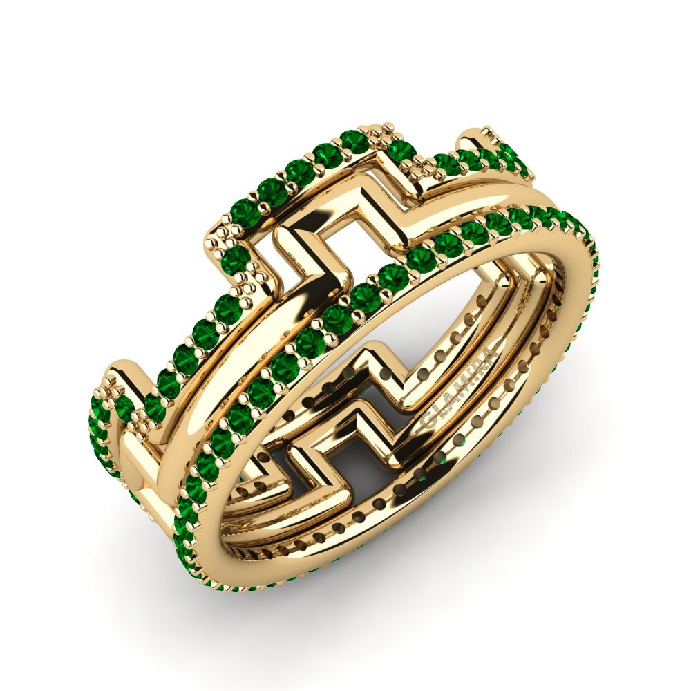 Green Zirconia Stackable Ring Soya Set