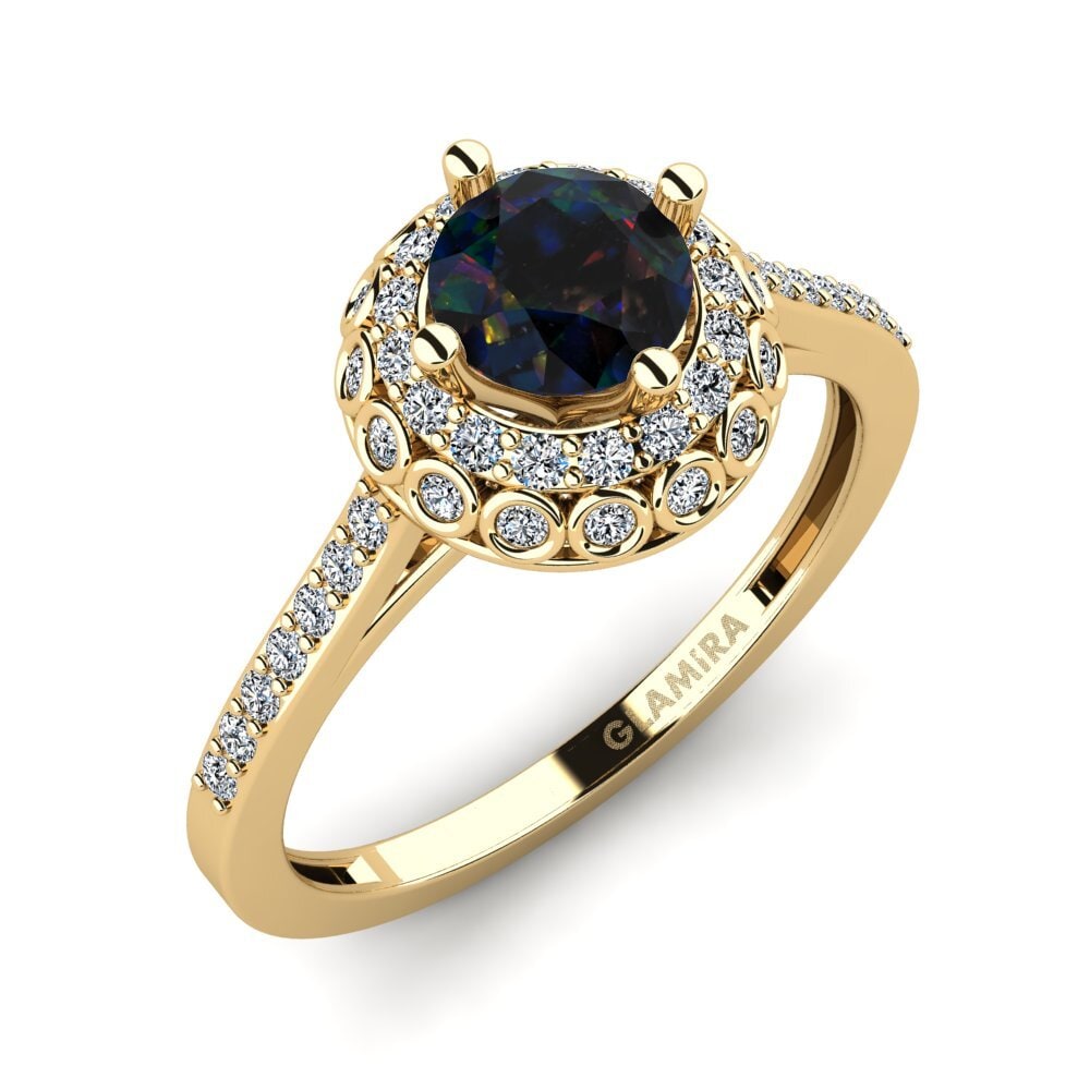 Black Opal Engagement Ring Syfig - A
