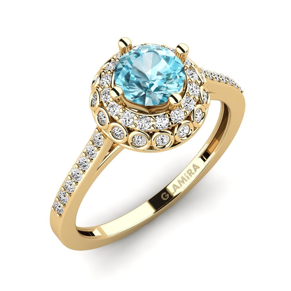 Circón Azul Anillo de compromiso Syfig - A
