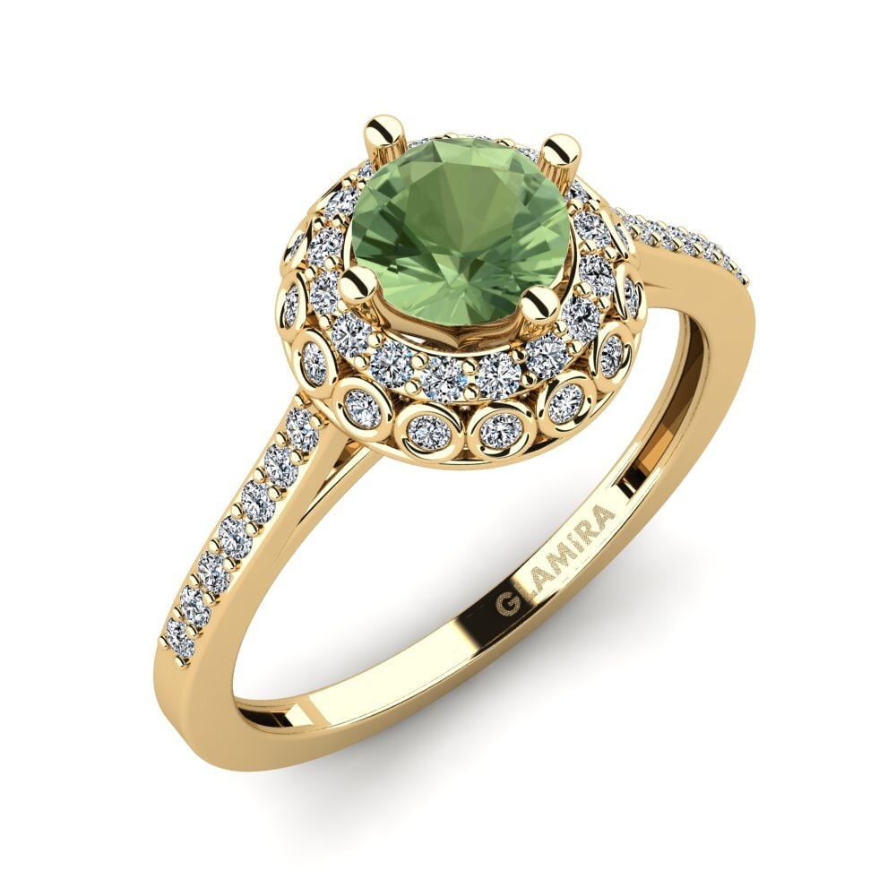 Green Sapphire Engagement Ring Syfig - A