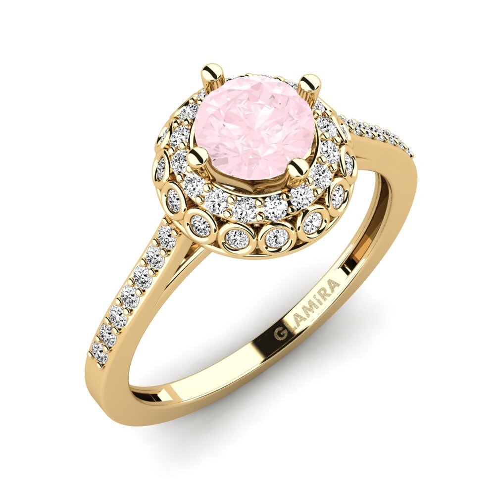 Rose Quartz Engagement Ring Syfig - A