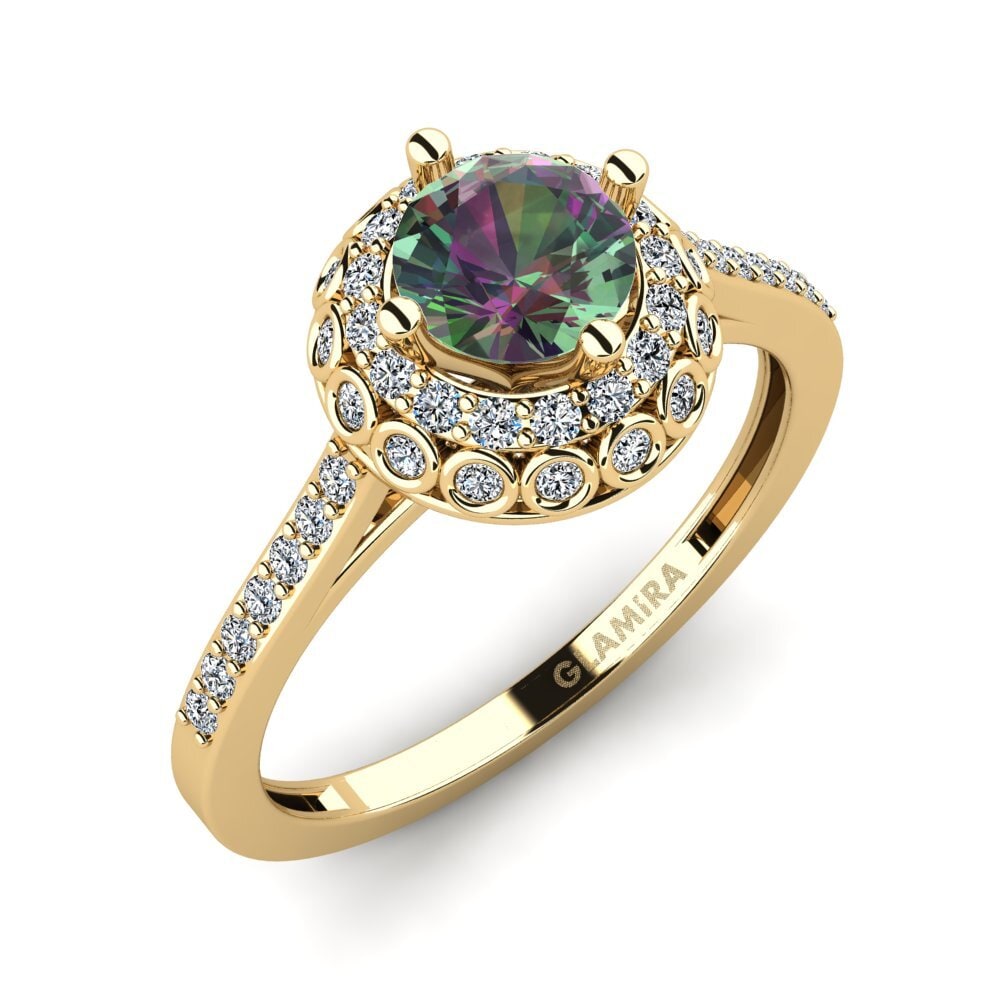Mystic Topaz Engagement Ring Syfig - A