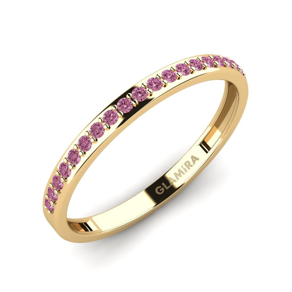 Or Jaune 9k Grenat de Rhodolite Bague Syfig - B