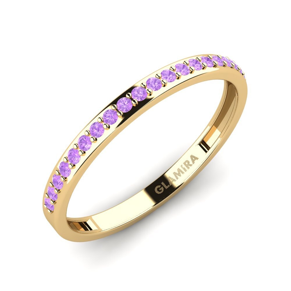 Or Jaune 14k Améthyste Bague Syfig - B