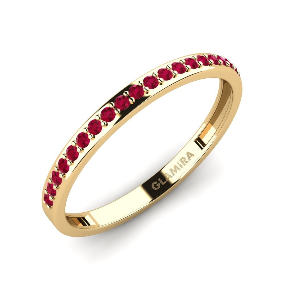 Or Jaune 14k Rubis Bague Syfig - B