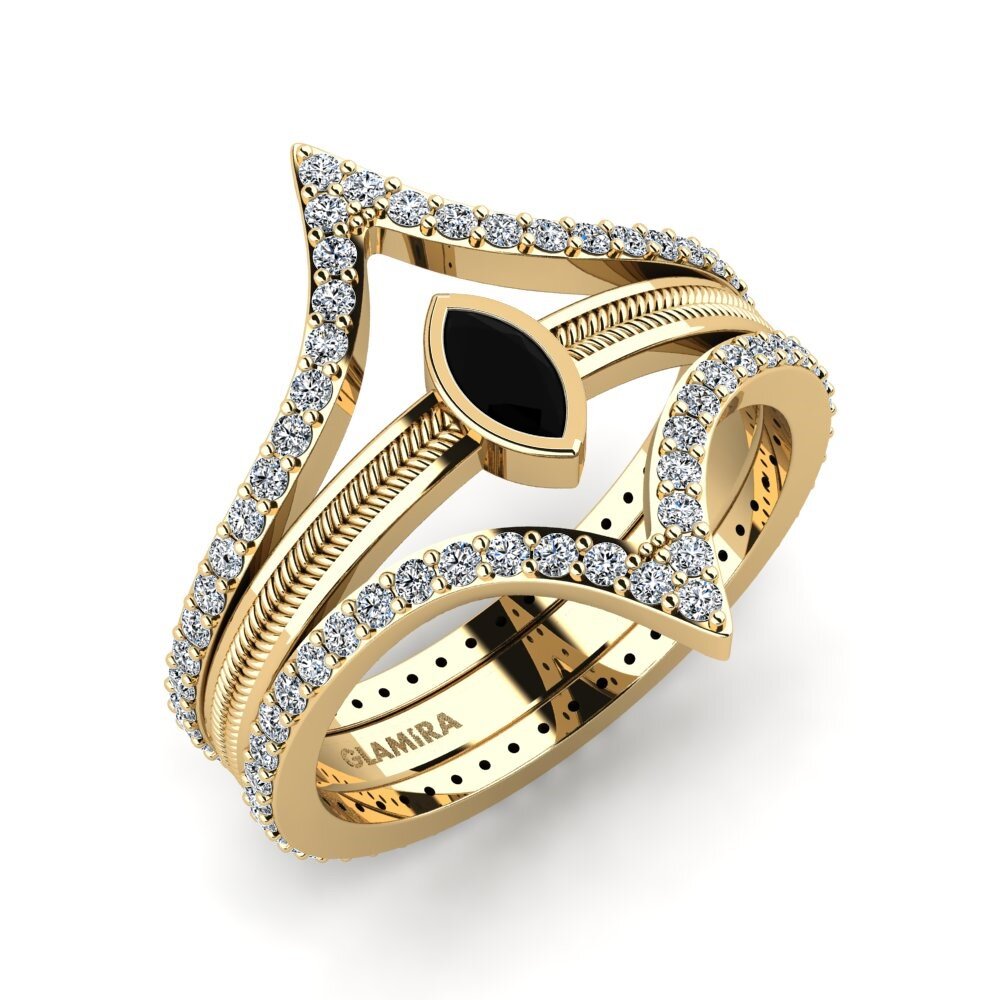 Black Sapphire Stackable Ring Taratar Set