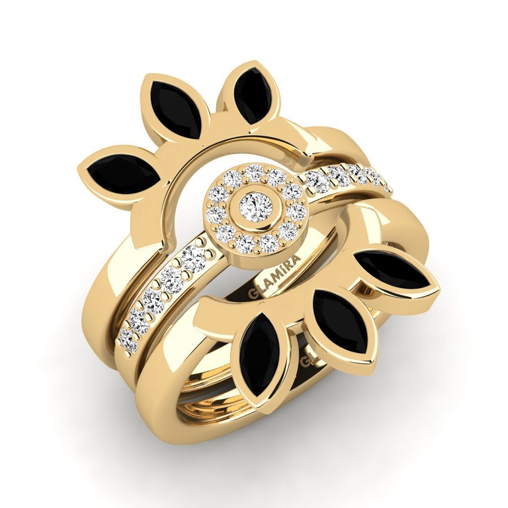 Schwarzer Onyx Ring Uppea Set