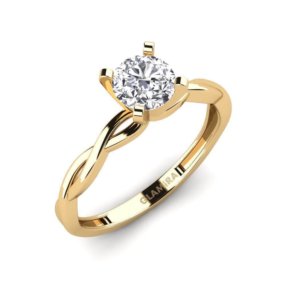 14ct Yellow Gold Diamond Engagement Ring Xoden - A