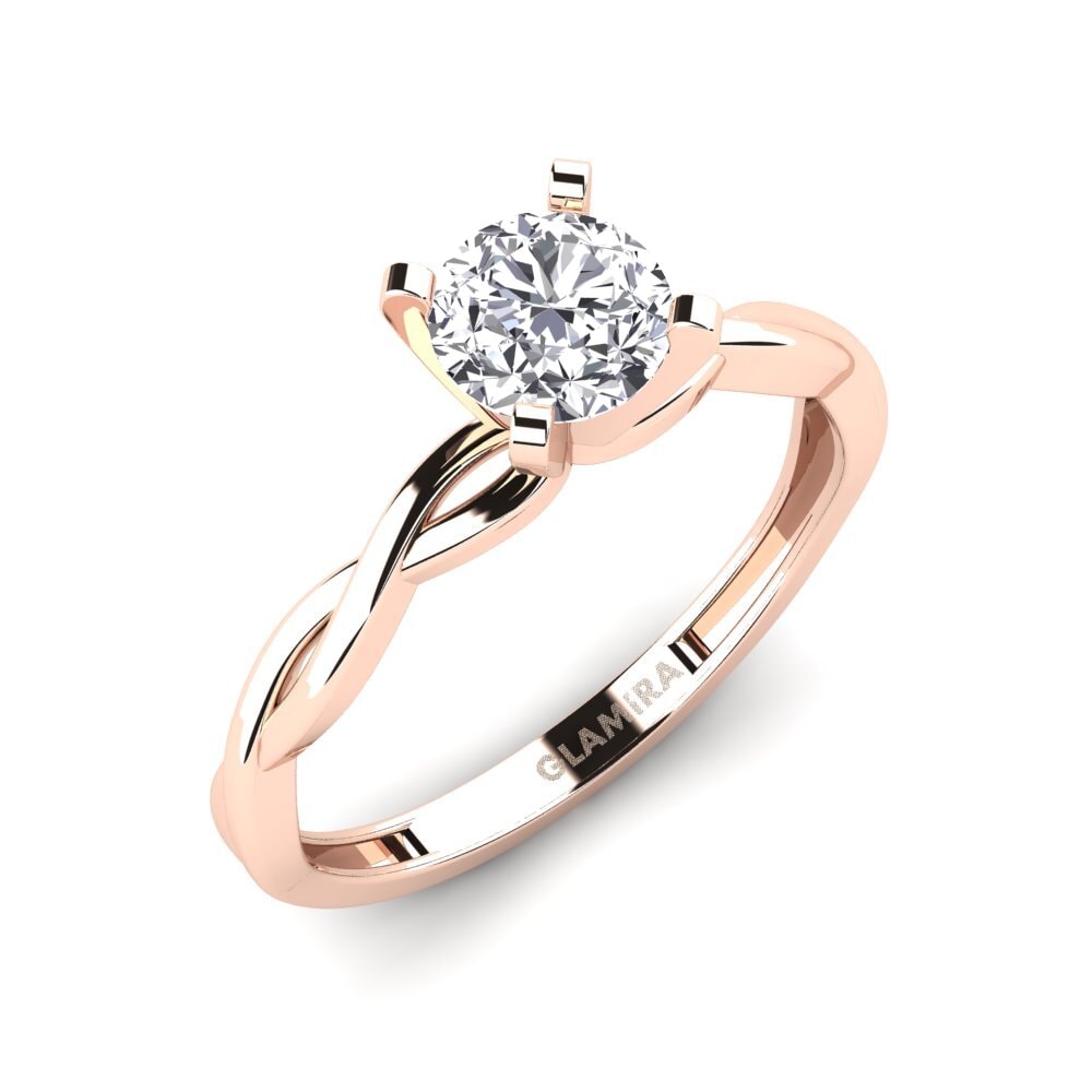 14ct Rose Gold Lab Grown Diamond Engagement Ring Xoden - A