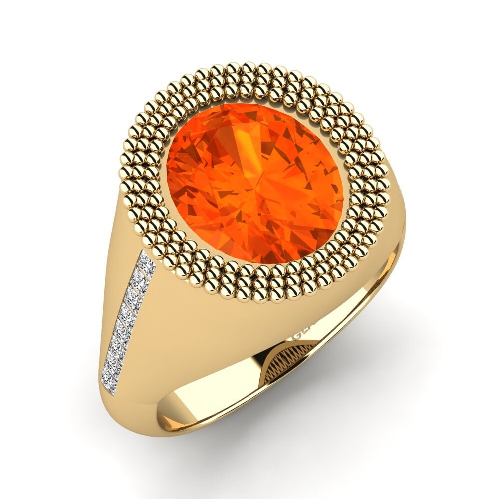 14ct Yellow Gold Fire-Opal Men's Ring Cligen