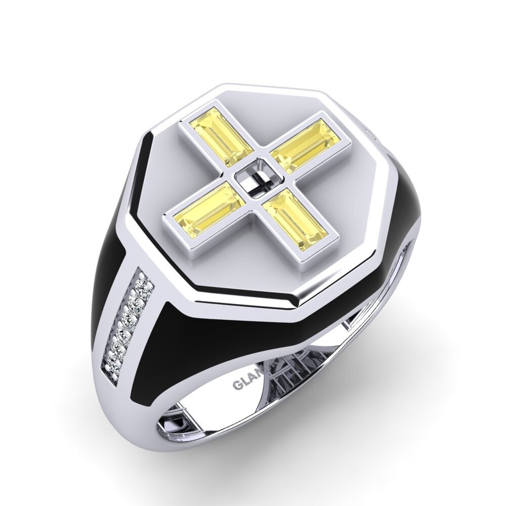 Baguette Yellow Sapphire Men's Ring Irectua