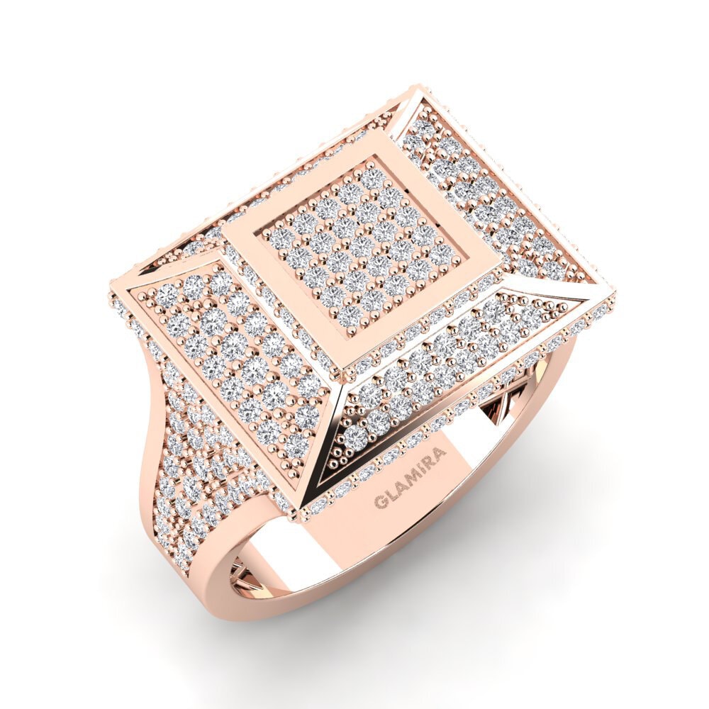 18ct Rose Gold Diamond Men's Ring Putkem