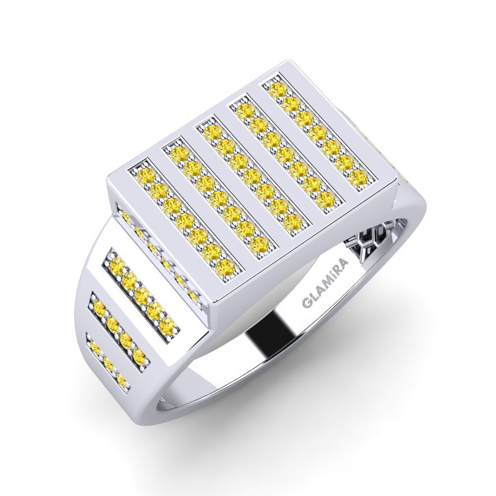 Yellow Sapphire Men's Ring Rhagene
