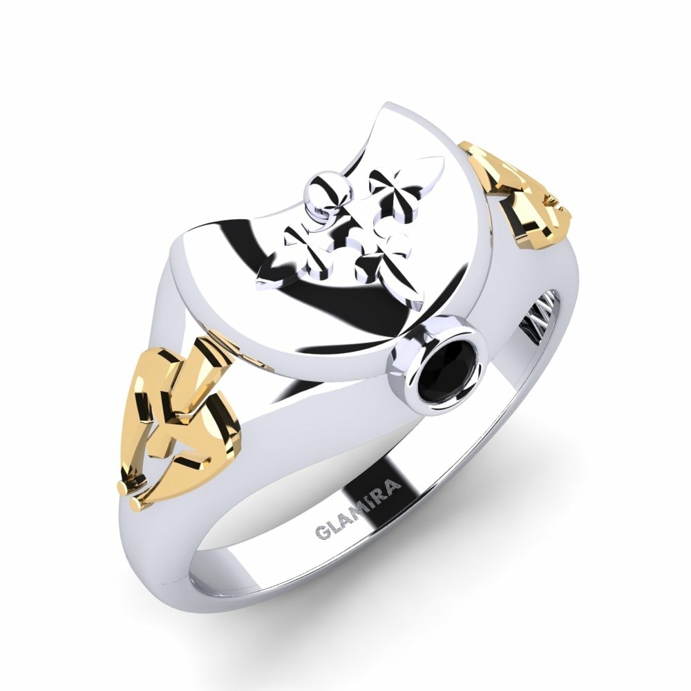 14k White & Yellow Gold Men's Ring Scelfi