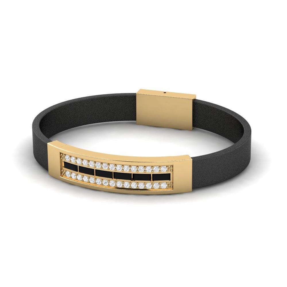 Baguette Black Onyx Men's Bracelet Aedrody
