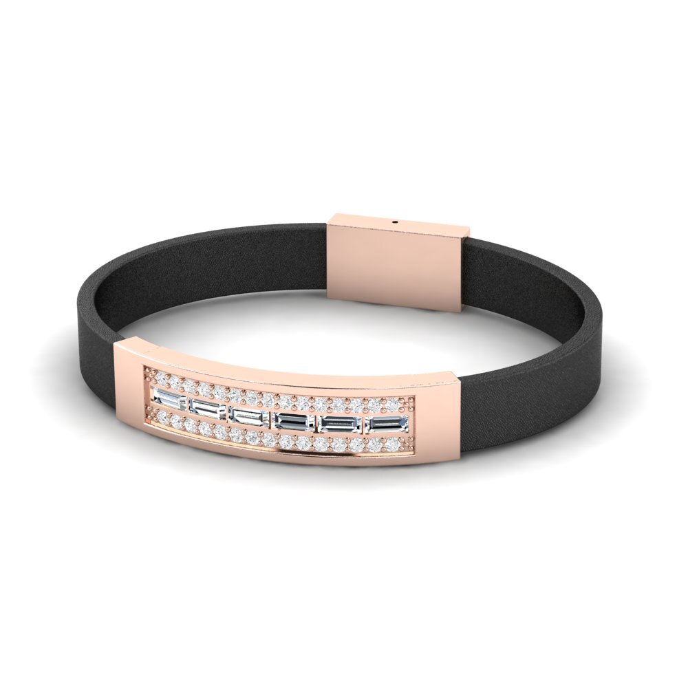 9K Rose Gold Zirconia Men's Bracelet Aedrody