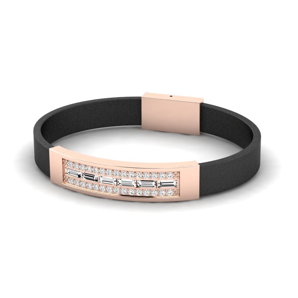14K Rose Gold Moissanite Men's Bracelet Aedrody