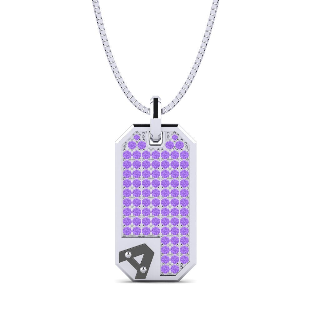 Weißgold 375 Amethyst Herren-Anhänger Afiado - A