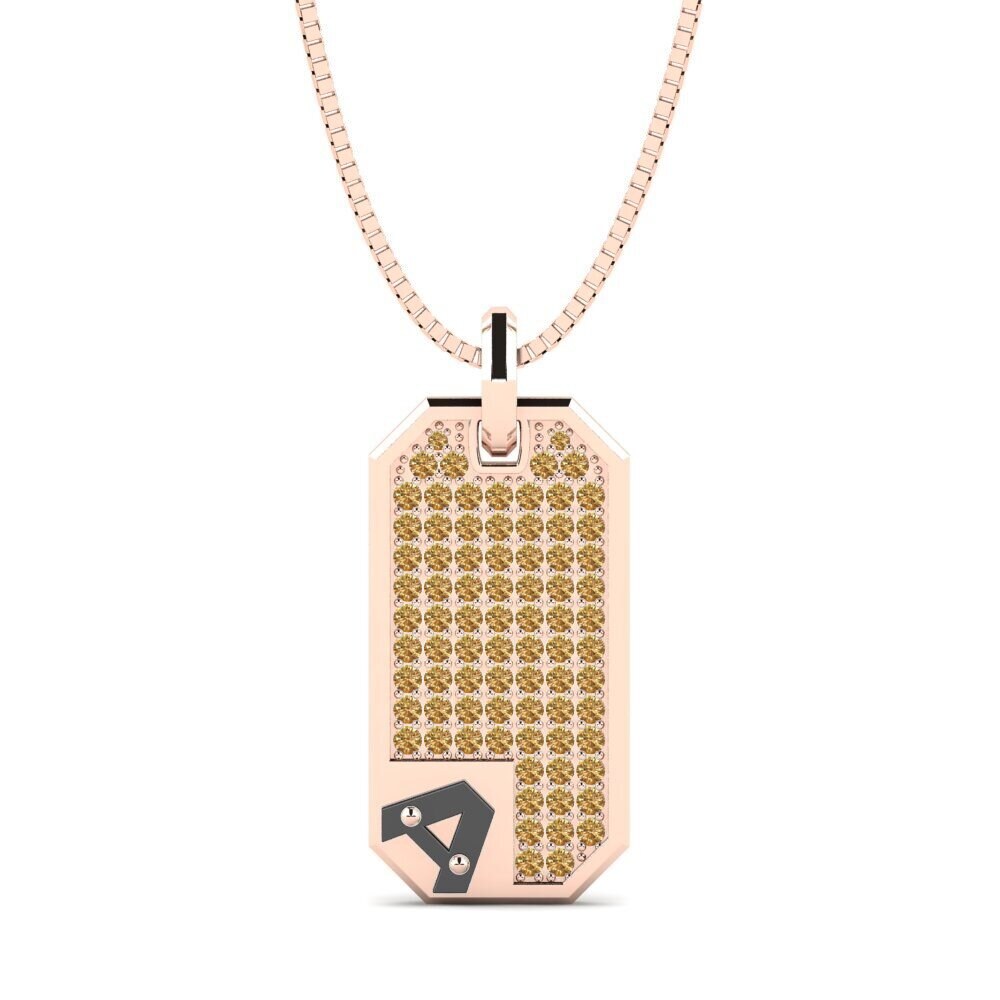 Rotgold 585 Brauner Diamant Herren-Anhänger Afiado - A