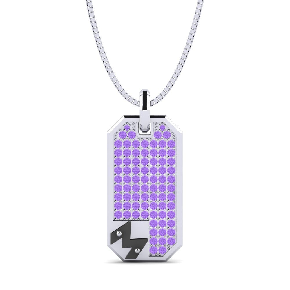Weißgold 375 Amethyst Herren-Anhänger Afiado - M