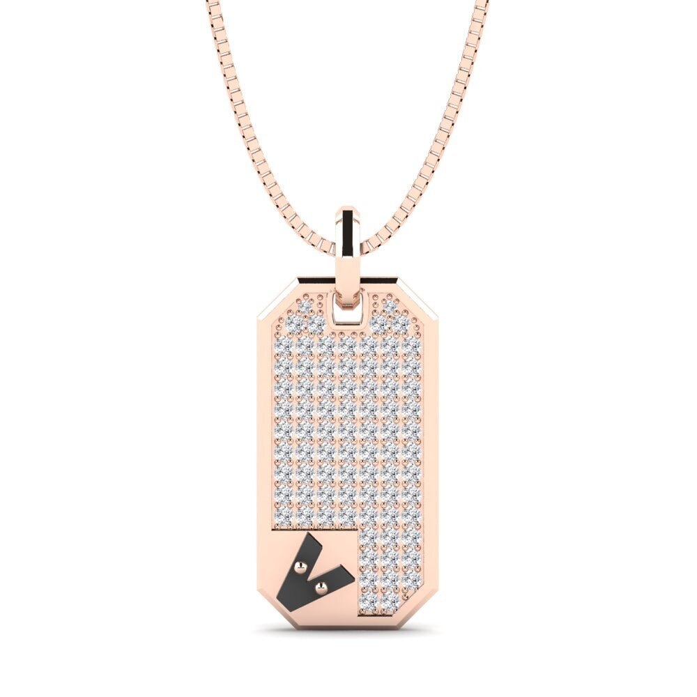 18k Rose Gold Men's Pendant Afiado - V