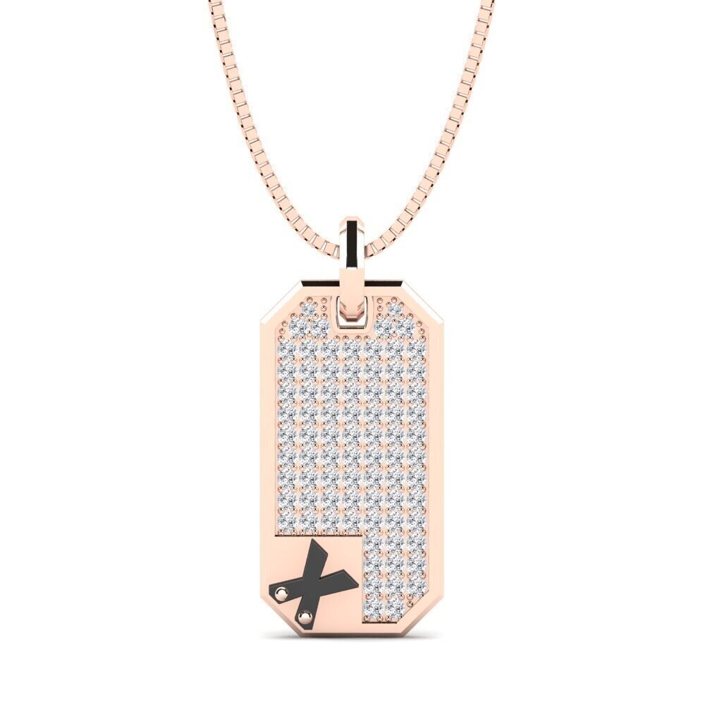 18k Rose Gold Men's Pendant Afiado - X