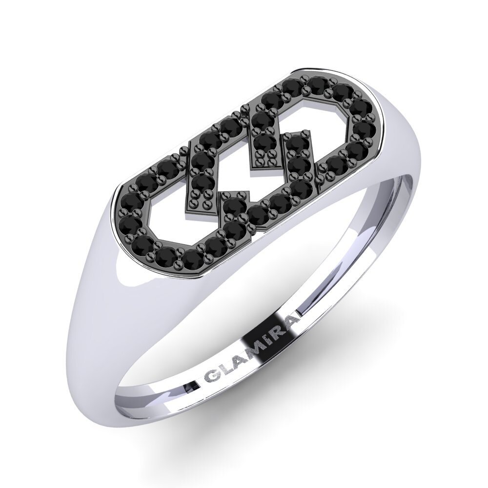 950 Palladium Black Diamond Men's Ring Ardetta - B