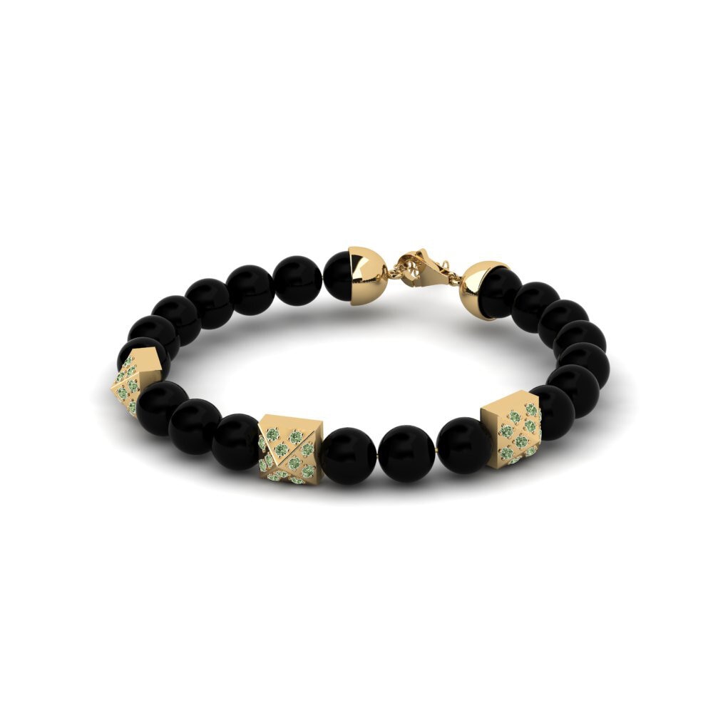 Green Diamond Men's Bracelet Einzigartig