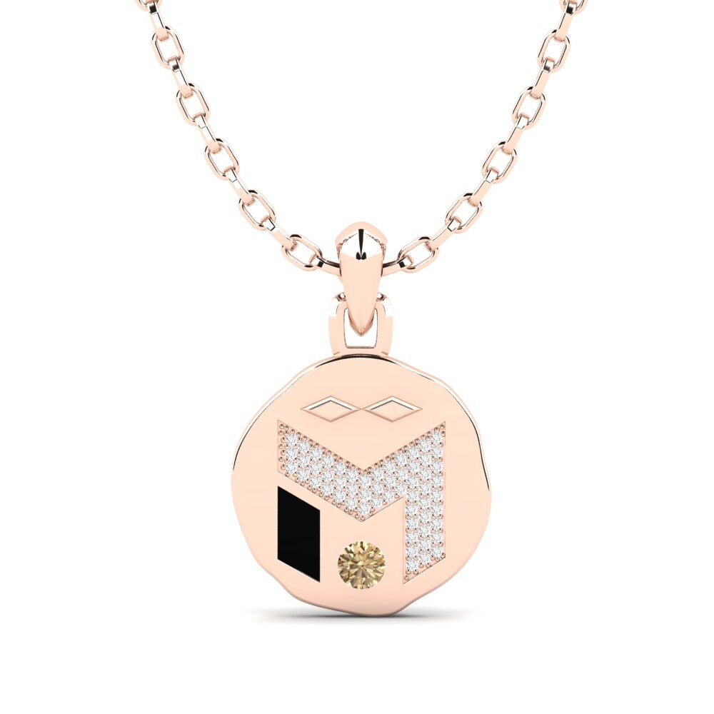 Rotgold 585 Brauner Diamant Herren-Anhänger Junts