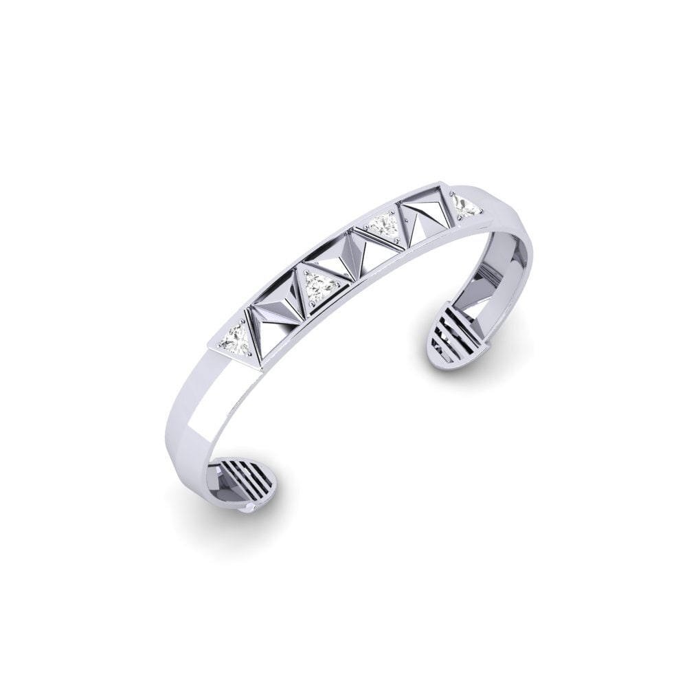 18ct White Gold White sapphire Men's Bracelet Mahait