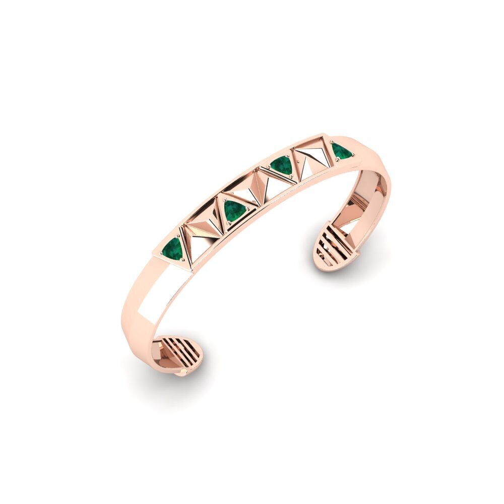 14ct Rose Gold Emerald Men's Bracelet Mahait