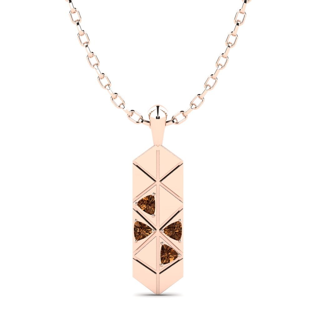 Rotgold 585 Brauner Diamant Herren-Anhänger Miniog