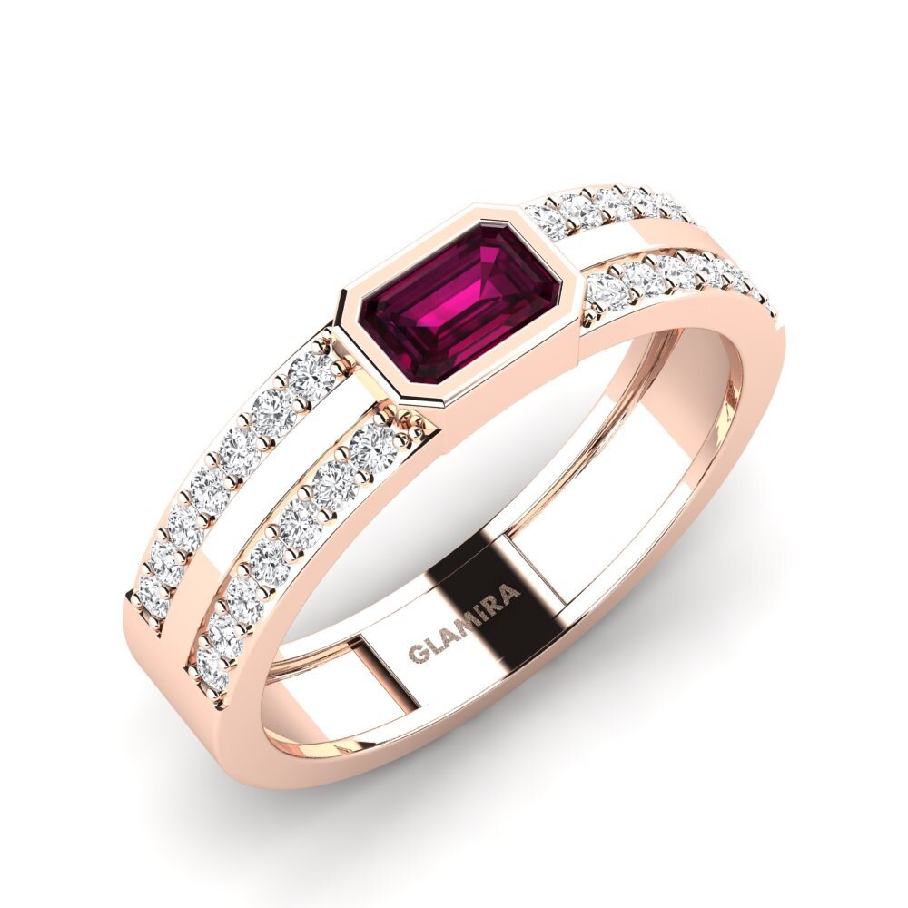 9ct Rose Gold Rhodolite Garnet Men's Ring Moade