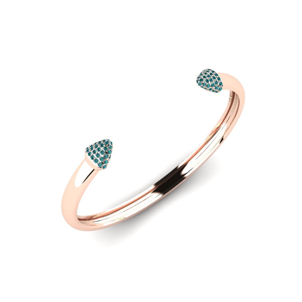 14ct Rose Gold Blue Diamond Men's Bracelet Nannis