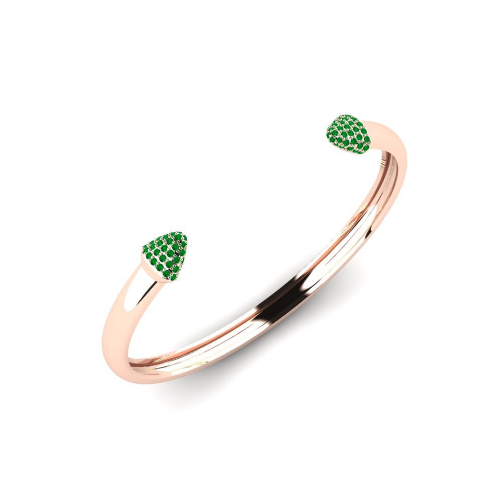 14ct Rose Gold Emerald Men's Bracelet Nannis