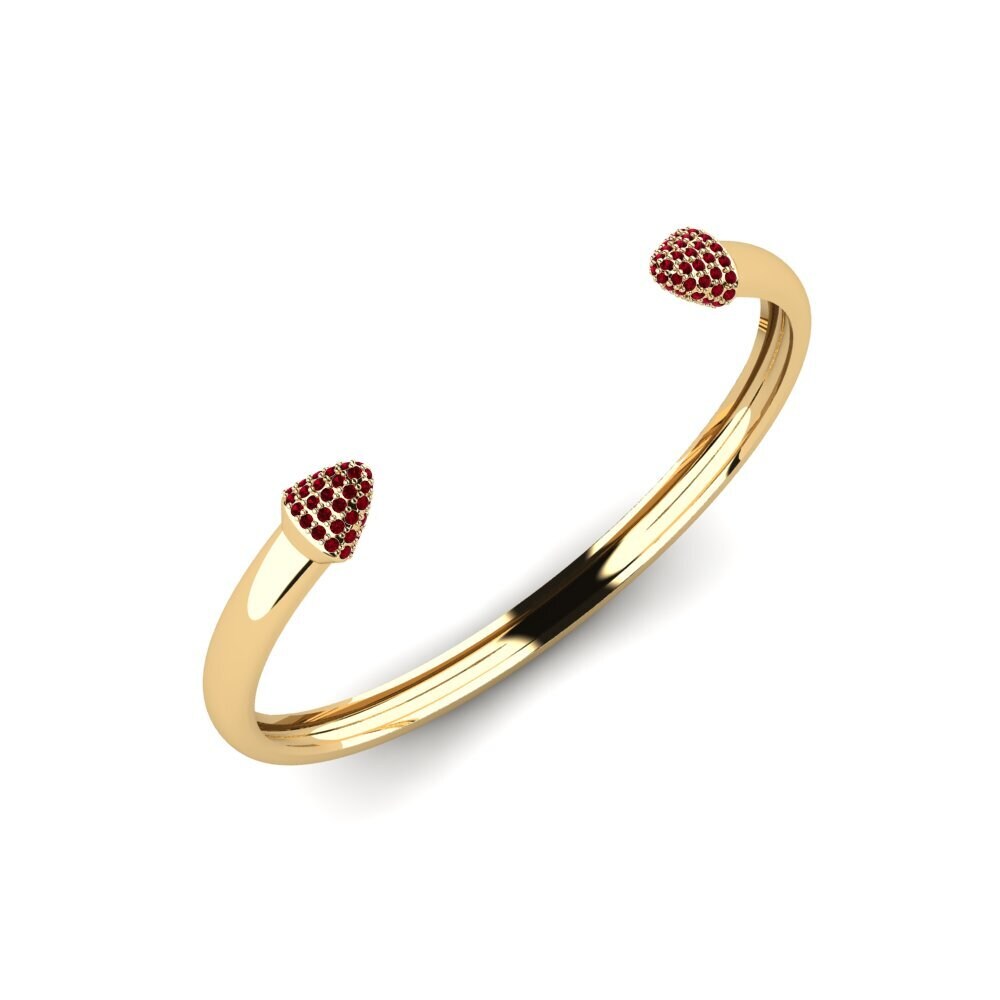 9ct Yellow Gold Red Zirconia Men's Bracelet Nannis