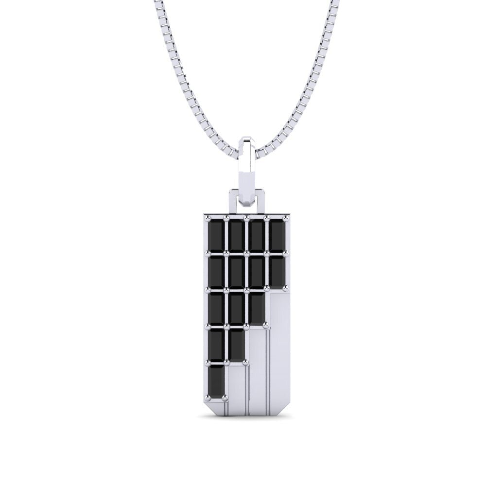 Weißgold 375 Schwarzer Diamant Herren-Anhänger Pabbie