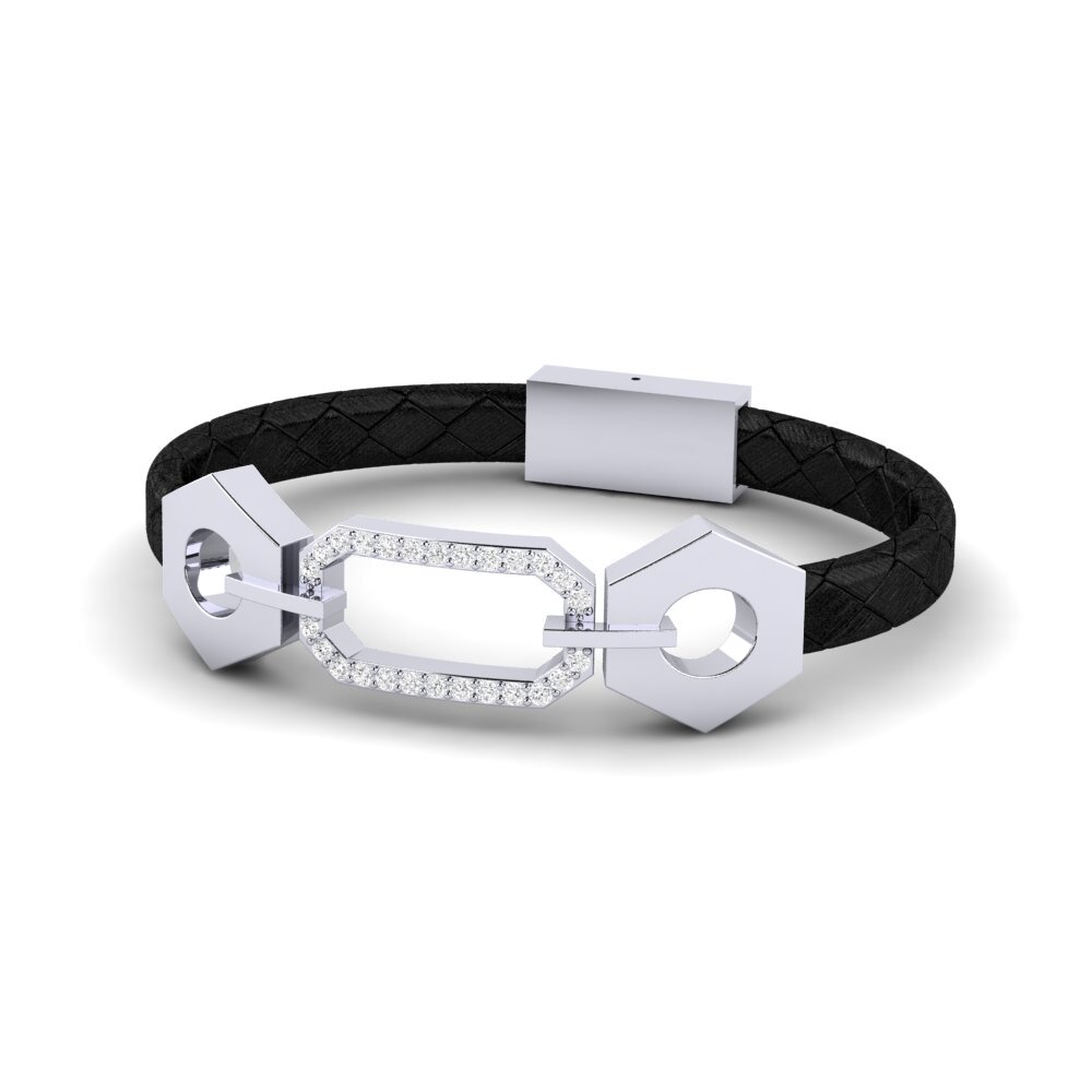 950 Palladium White sapphire Men's Bracelet Patrisa