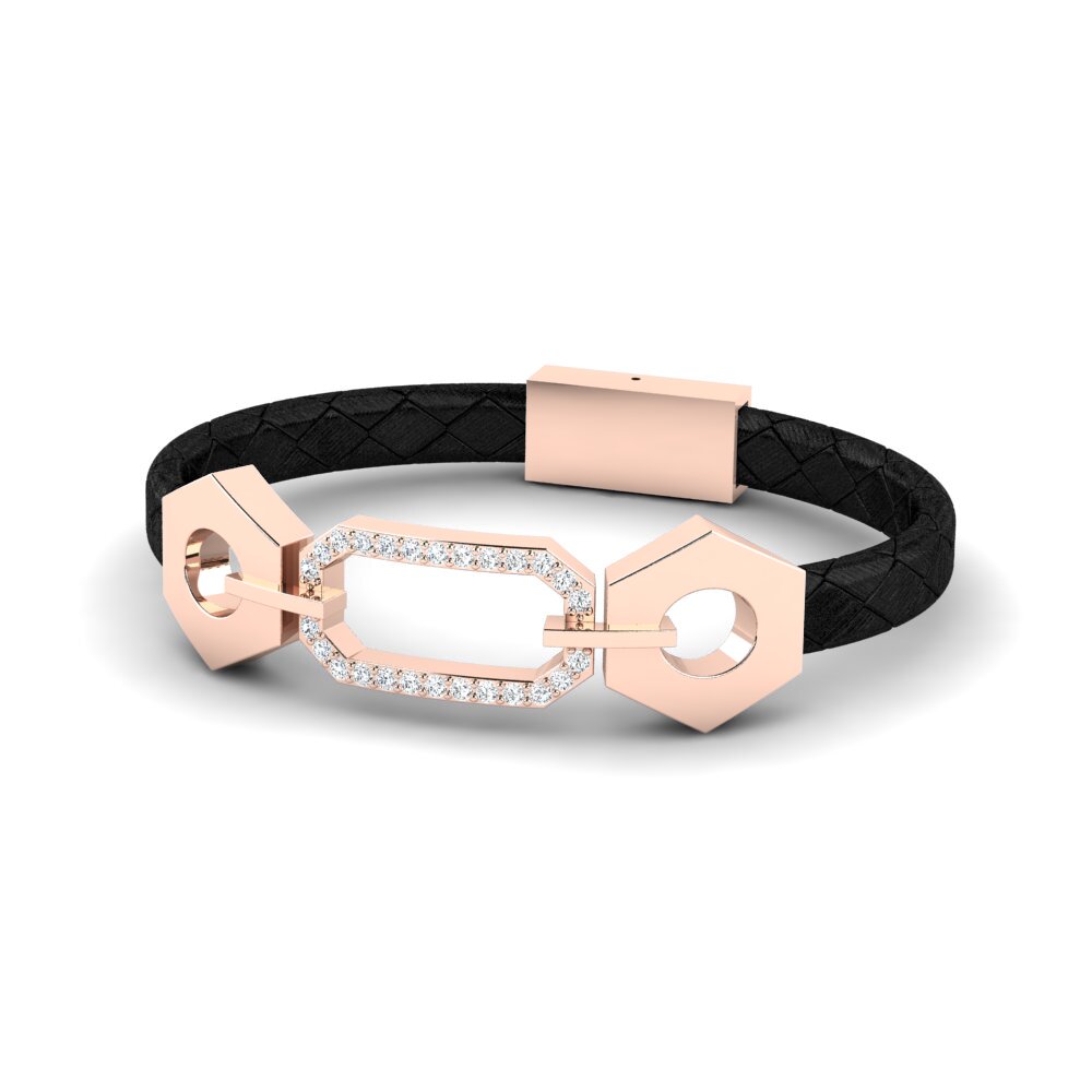 9K Rose Gold Zirconia Men's Bracelet Patrisa