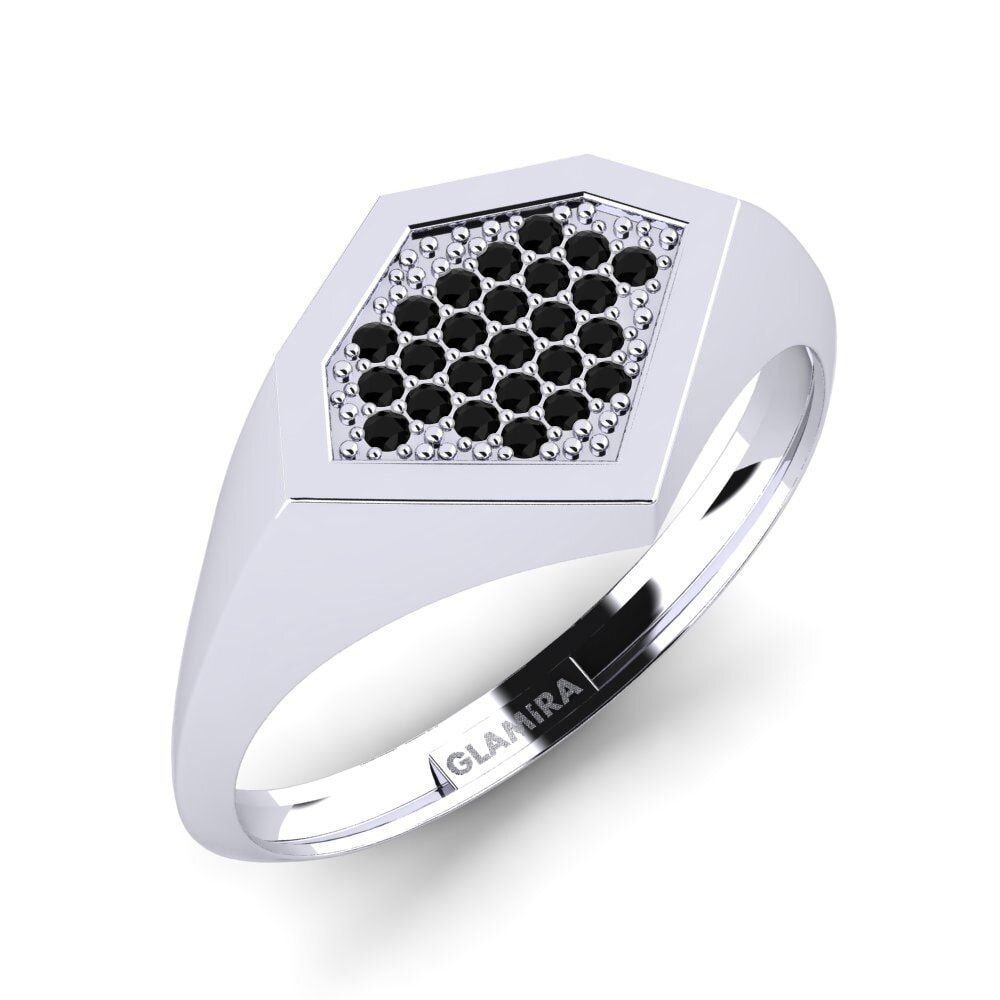 950 Palladium Black Diamond Men's Ring Skarp