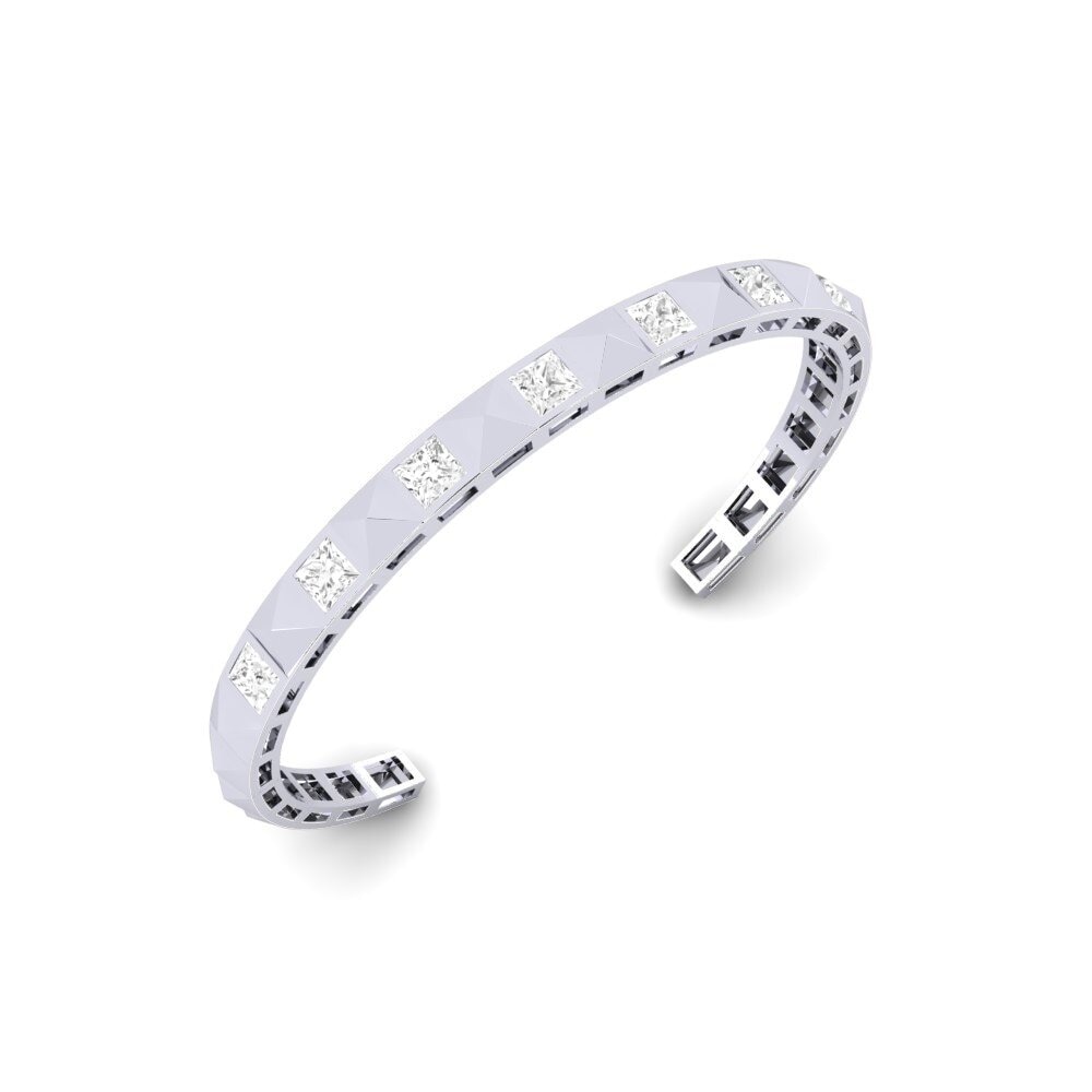 18ct White Gold White sapphire Men's Bracelet Teuga
